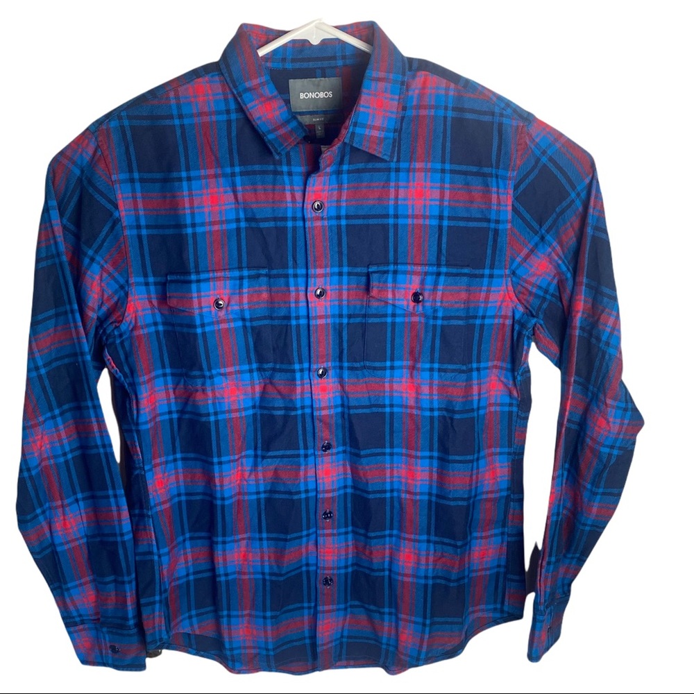 Bonobos Slim Fit Plaid Button Up Shirt Large